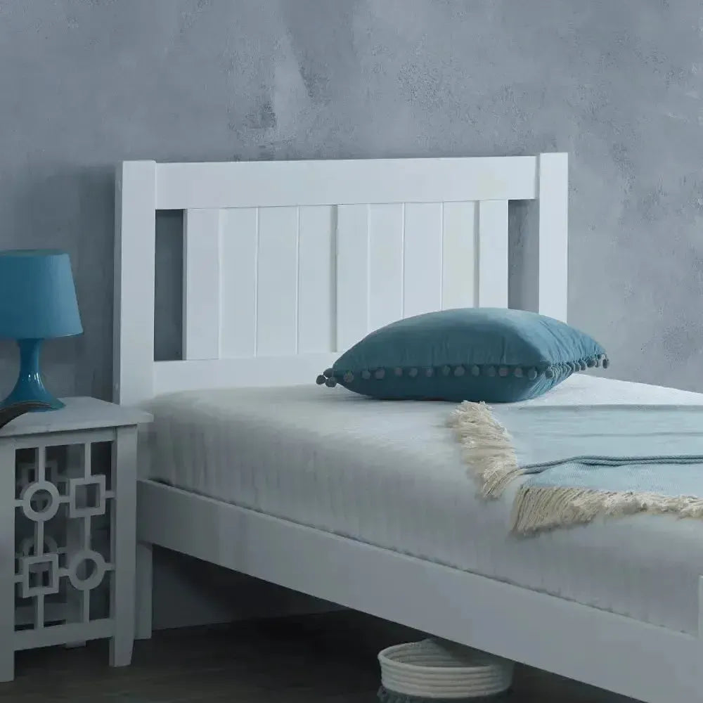 Elysian White Wooden Bed